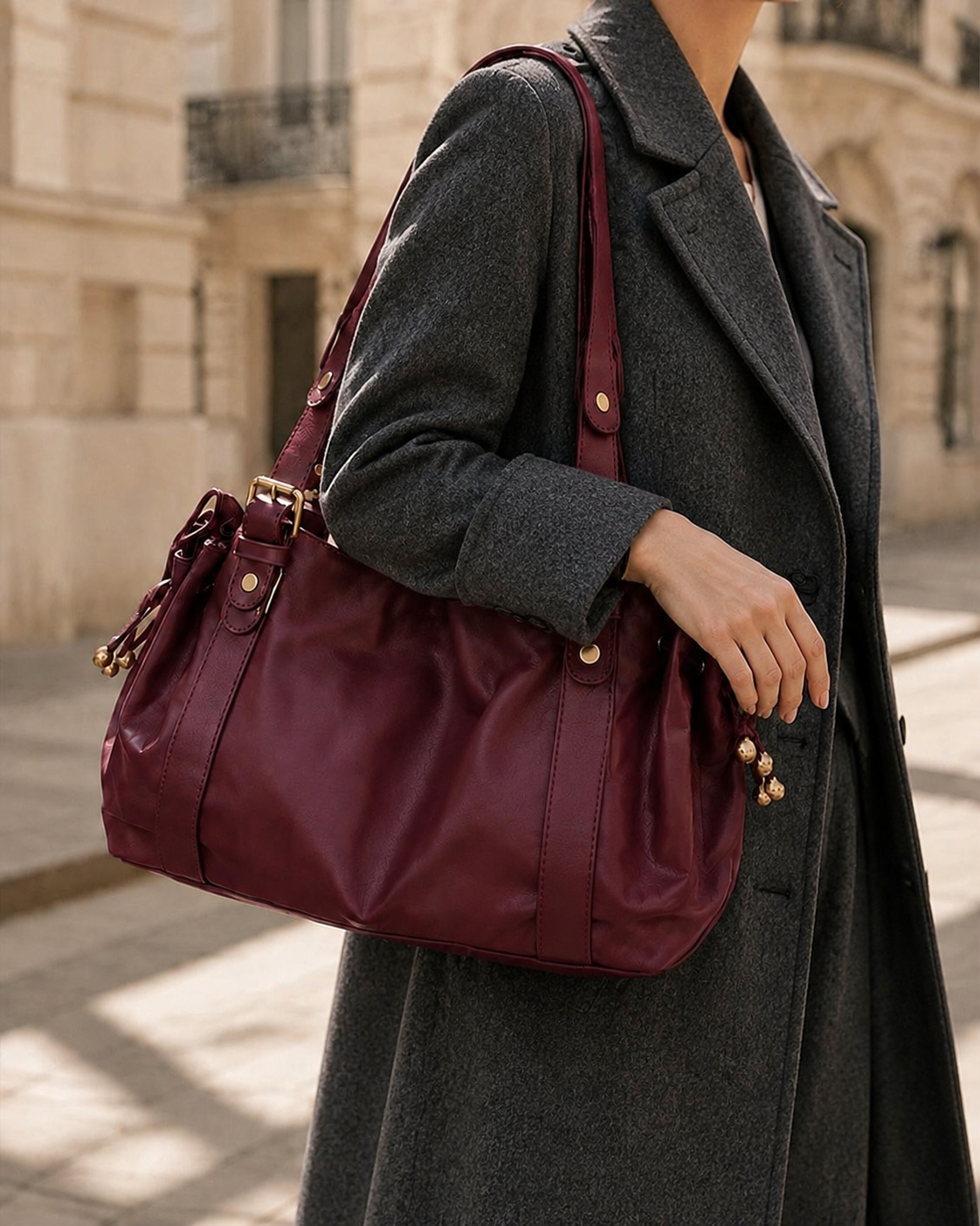 Élégance Handbag – Chic Burgundy